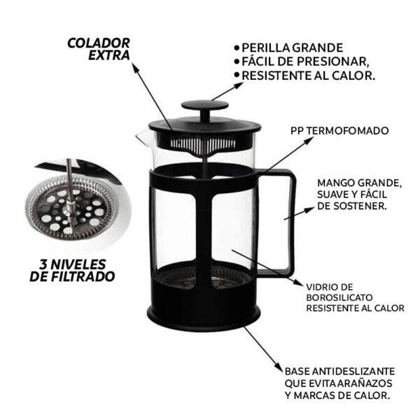 Prensa Francesa 600ml café y té - Image 4